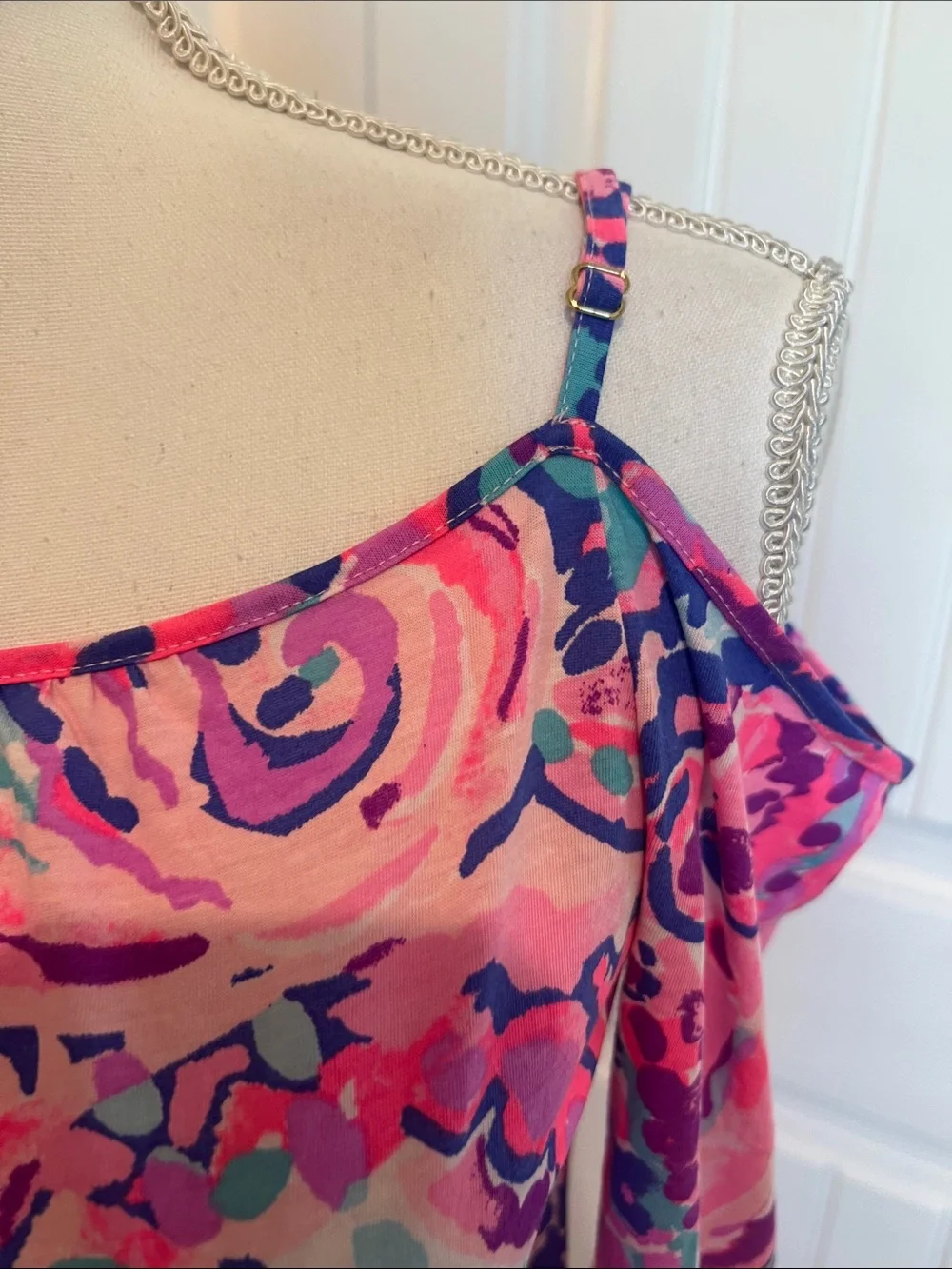 Lilly Pulitzer Girls Mini Alanna Dress Colony Coral Shell Out‎ Large